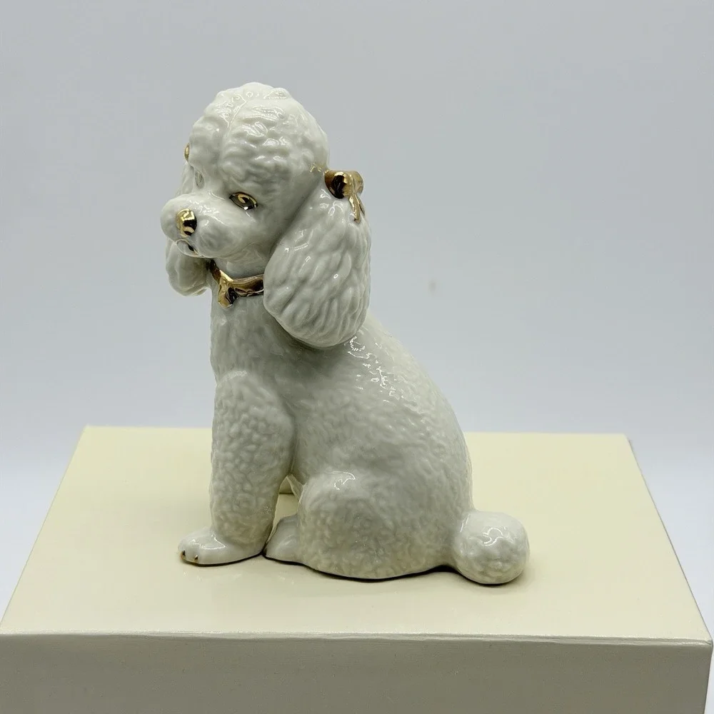 Lenox Year of Puppies Classic Poodle Figurine Ivory Gold Vintage 4
